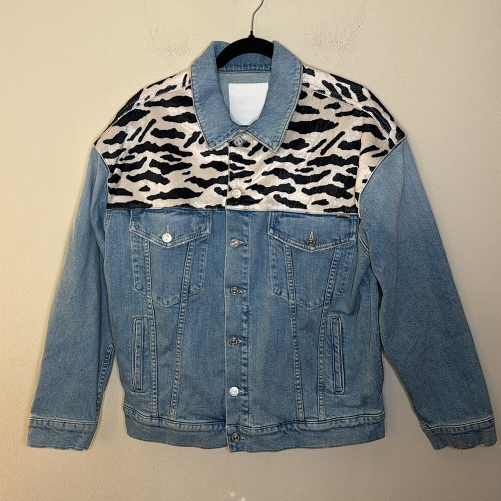 MOTHER The Drop It Drifter Denim Jacket - Zebra XL - Picture 3 of 7
